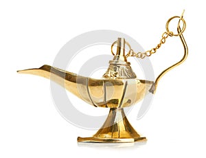 Aladdin magic lamp on white
