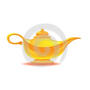 Aladdin Yellow Lamp Isolated Object Vector