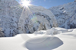 Alagna Alps winter view photo