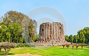 Alai Minar, an uncompleted minaret at the Qutb complex in Delhi, India