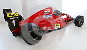 Alain Prost world champion red classic formula one racing car ferrari on display in Maranello