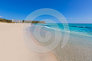 Alaior Cala Son Bou in Menorca turquoise beach at Balearic photo