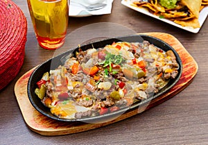 Alambre de ternera - dish of Mexican cuisine photo