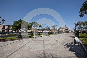 The Alameda de los Descalzos is an important avenue, public garden or promenade located in the Rimac district in the city of Lima photo