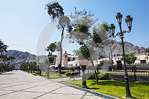 The Alameda de los Descalzos is an important avenue, public garden or promenade located in the Rimac district in the city of Lima photo