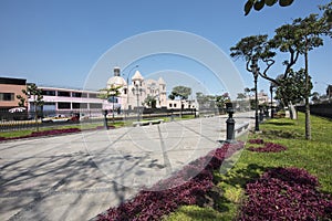 The Alameda de los Descalzos is an important avenue, public garden or promenade located in the Rimac district in the city of Lima photo