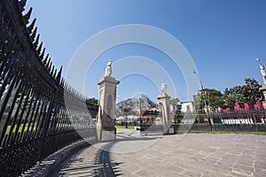 The Alameda de los Descalzos is an important avenue, public garden or promenade located in the Rimac district in the city of Lima photo