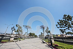 The Alameda de los Descalzos is an important avenue, public garden or promenade located in the Rimac district in the city of Lima photo