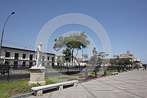 The Alameda de los Descalzos is an important mall, built in 1770 located in the Rimac district in the city of Lima, photo