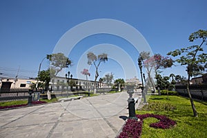The Alameda de los Descalzos is an important mall, built in 1770 located in the Rimac district in the city of Lima photo