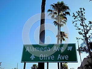 Alameda and Olive Avenues Signage