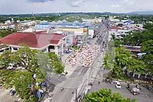 Alaminos, Pangasinan, Philippines - View of the downtown area. The city hall in the left side of the photo