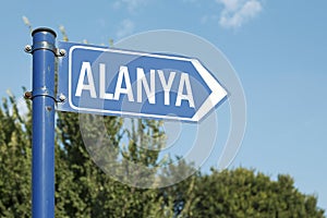 Alanya Antalya Turkey Road Sign