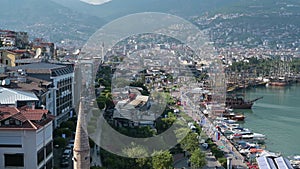 Alanya city, Turkey, view from red tower