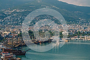 Alanya city, Turkey, view from red tower