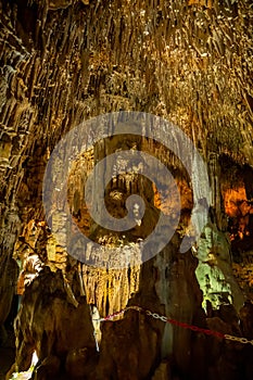 Alanya Dim Cave stalagmites and stalactites formation