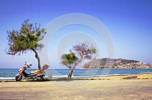 Alanya peninsula view from beach