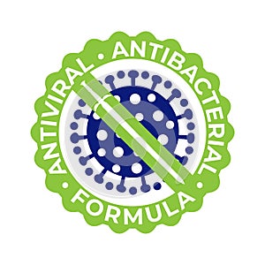 Antiviral antibacterial formula - Hand sanitizer vector icon photo