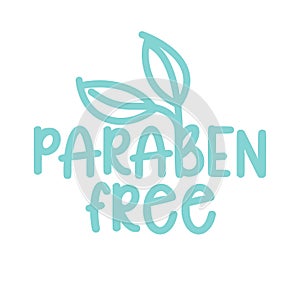 Paraben free - label. Handwritten calligraphy photo