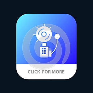 Alarm, Alert, Bell, Fire, Intruder Mobile App Button. Android and IOS Glyph Version