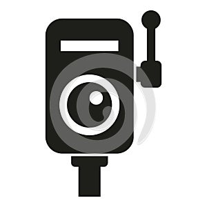 Alarm button icon simple vector. Person exit