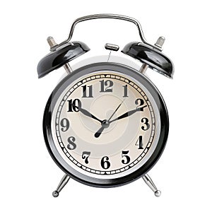 Alarm Clock analog classic vintage retro style, cut out, isolated on transparent background.