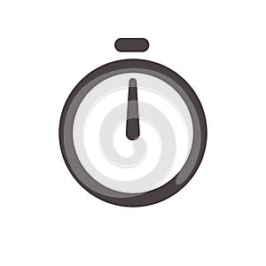 Alarm clock arrow icon. Vector stopwatch timer clock simple line sign, web app user interface template