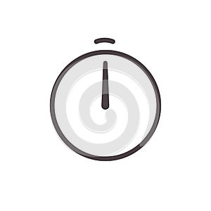 Alarm clock arrow vector line icon. Stopwatch timer clock simple sign user interface template