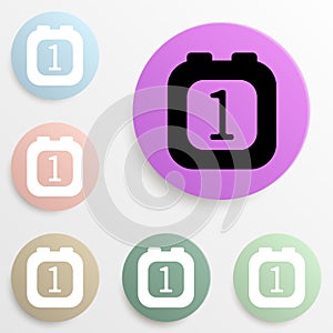alarm clock badge color set. Simple glyph, flat vector of web icons for ui and ux, website or mobile application