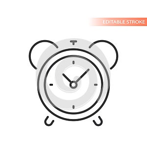Alarm clock with bell line vector icon