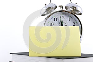 Alarm clock with blank adhesive note