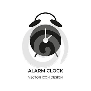 Alarm clock glyph icon watch logo wake time vector