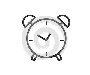 Alarm clock icon isolated on white background. Flat design. Vector illustration