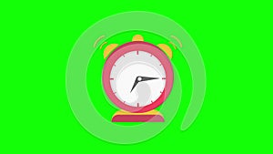 alarm clock icon motion graphics animation with alpha channel, transparent background, ProRes 444