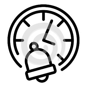 Alarm clock icon outline vector. Time zone