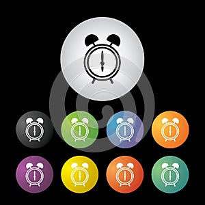Alarm clock icon set
