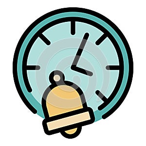 Alarm clock icon vector flat