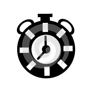 Alarm clock icon vector isolated on white background, Alarm clock sign , black time symbols