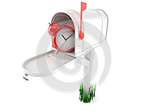 Alarm clock inside mailbox