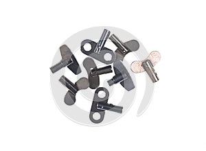 alarm clock key isolated on white