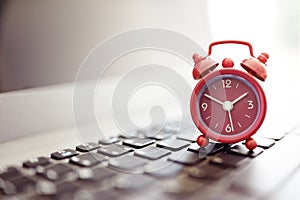 Alarm clock on laptop