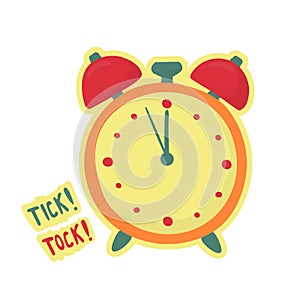 alarm clock make tick tock. Last minute symbol. Time is over photo