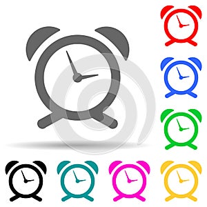 Alarm clock multi color style icon. Simple thin line, outline vector of web icons for ui and ux, website or mobile