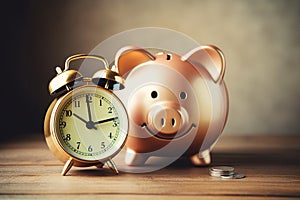 alarm clock and pigy bank