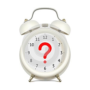 Alarm clock with question mark