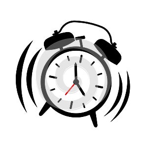 Alarm clock ringing, vector illustration