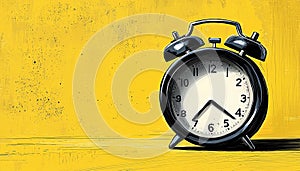 Alarm clock ringing, waking up old fashioned timer generated by AI