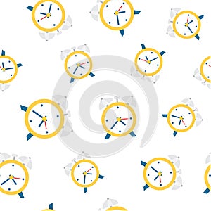 Alarm clock seamless pattern background