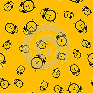 Alarm Clock Seamless Pattern background. Vector Illustration