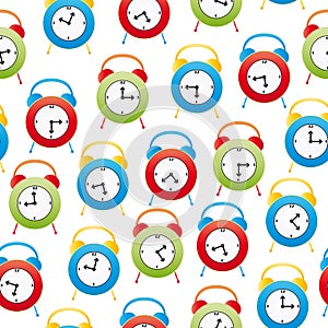 Alarm clock seamless pattern